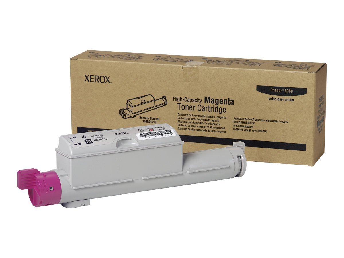 Xerox 106R01219 Phaser 6360 Magenta High Yield Toner Cartridge - Compatible with Xerox Printers | Ideal for Office & Home Printing