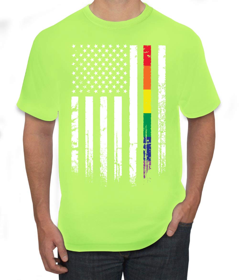 USA Gay Pride Rainbow American Flag LGBT Graphic T-Shirt for Men - Comfortable Cotton Tee for Pride Parades, LGBTQ+ Events & Everyday Wear