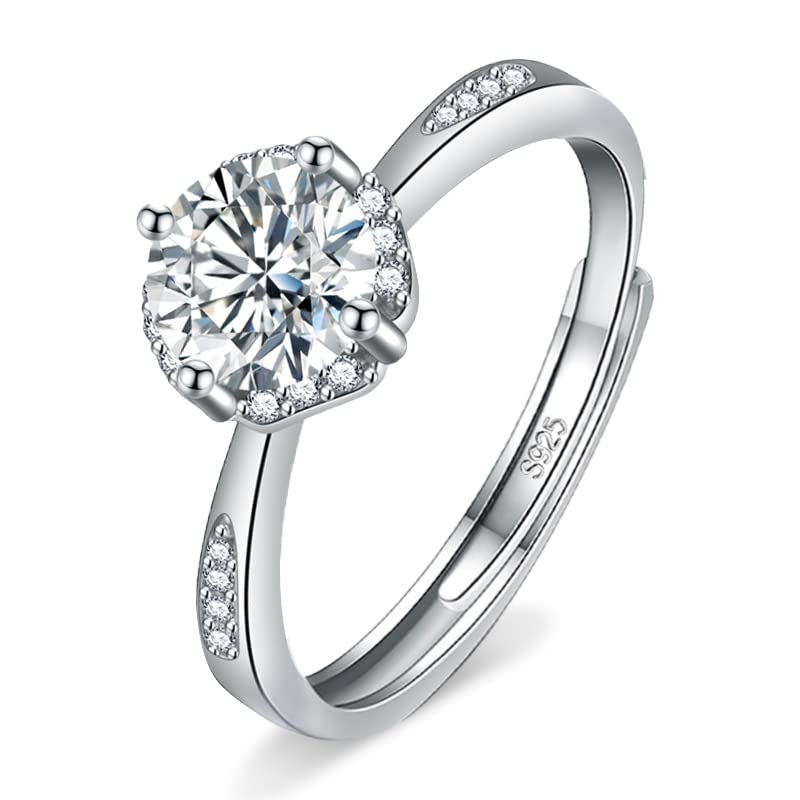 925 Sterling Silver Rings for Women - Adjustable Cubic Zirconia Rings - Elegant Wedding, Engagement & Promise Rings for Her - Comes with Jewelry Box - Perfect for Bridal Gifts, Anniversaries & Special Occasions