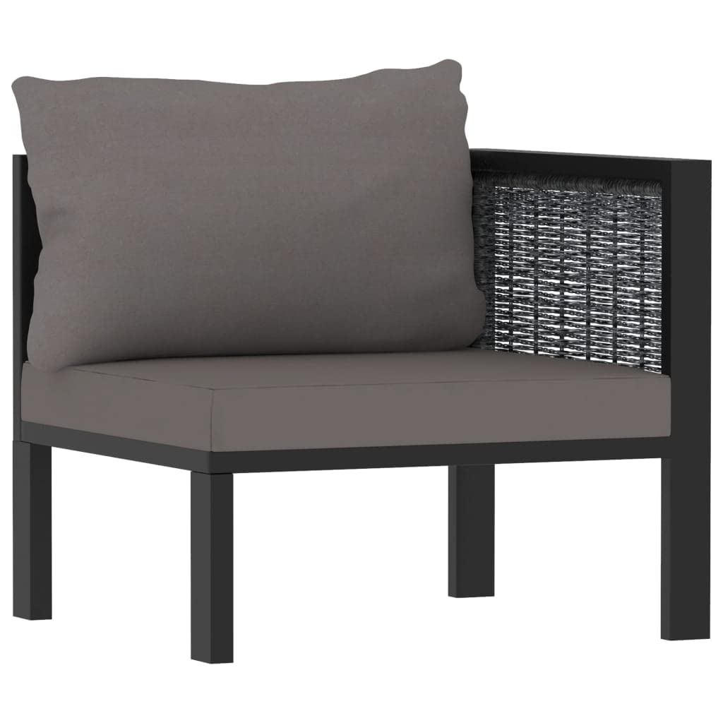 vidaXL 6-Piece Garden Lounge Set with Cushions - Patio, Balcony, Outdoor Seating Furniture - Poly Rattan Sofa & Chair Set in Anthracite - Perfect for Backyard Relaxation, Poolside Lounging, and Outdoor Entertaining