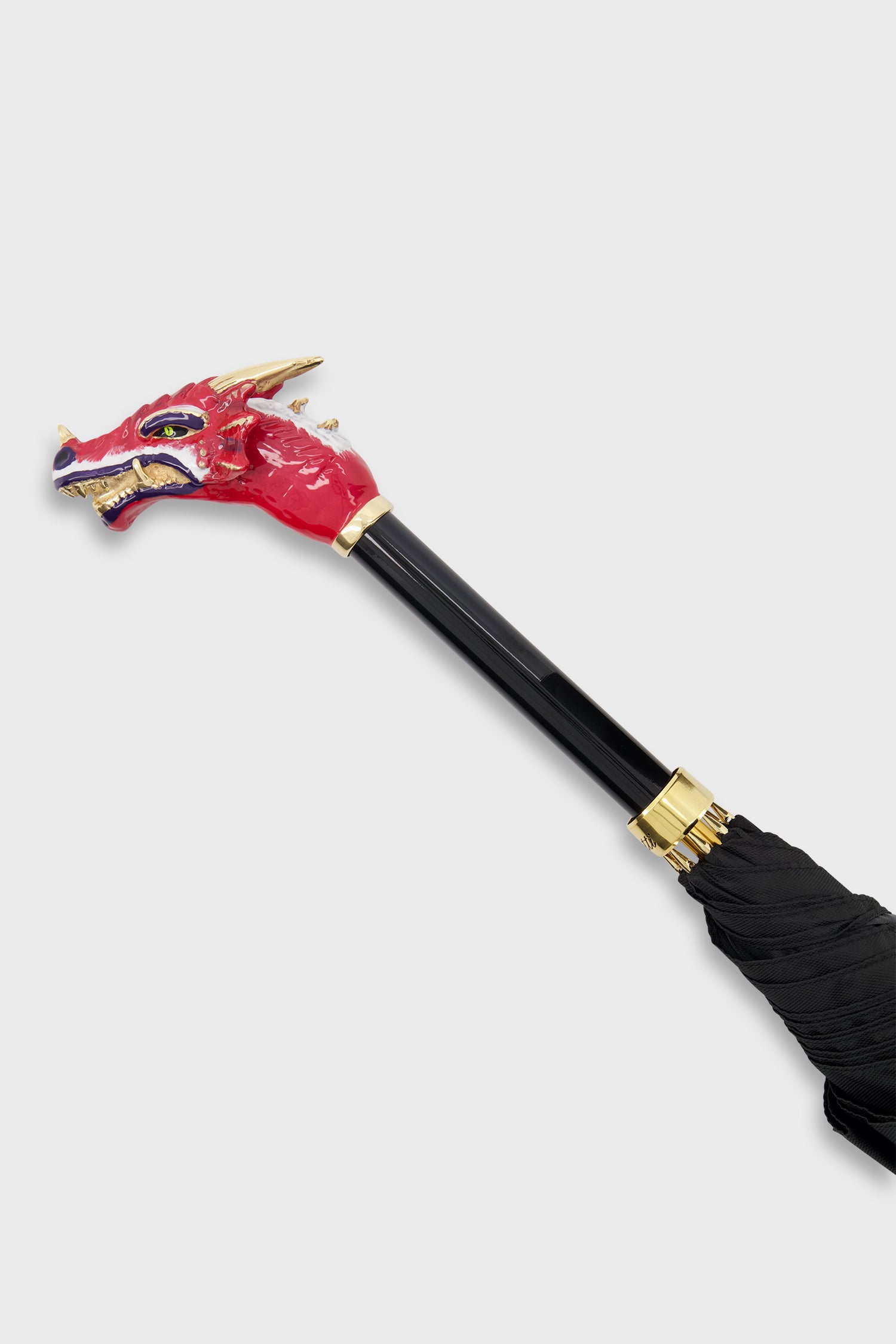 Pasotti Premium Black & Red Dragon Design Luxury Umbrella - Stylish Rain Protection for Men & Women - Perfect for Outdoor Events, Weddings & Fashion Accessories
