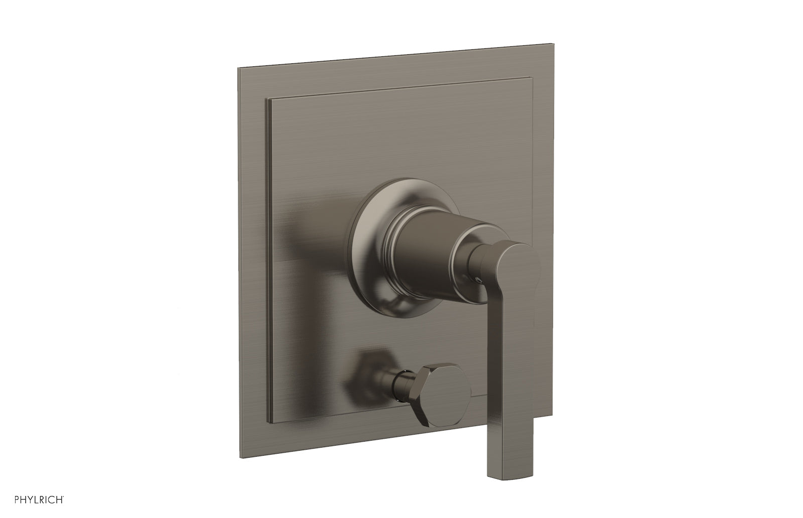 HEX MODERN Pressure Balance Shower Plate with Diverter and Handle Trim Set 4 102 - Chrome Finish Bathroom Fixture for Spa-Like Shower Experience