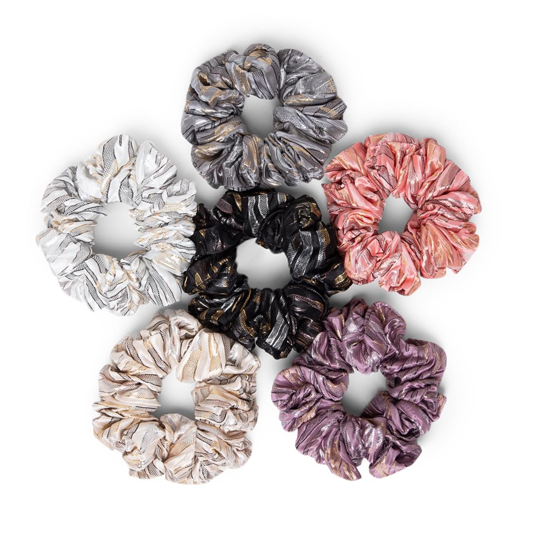 Radhu & Kabby Women's Hair Scrunchies - 6 Pack | Soft & Stylish Hair Ties for All Hair Types | Anti-Hair Breakage Elastic Hair Accessories | Perfect for Work, Gym, Yoga, and Everyday Use