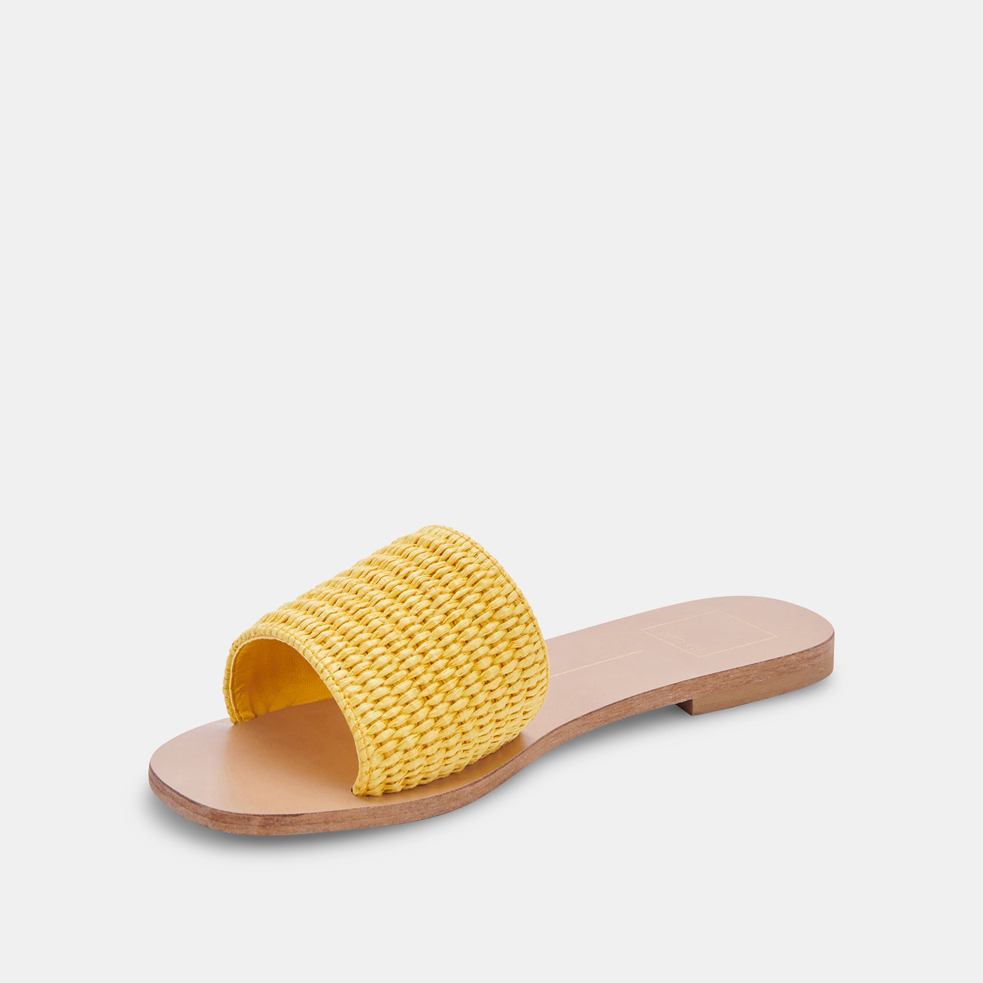 BELLE Women's Yellow Raffia Sandals - Comfortable Summer Beach Slides for Outdoor Walking and Vacation
