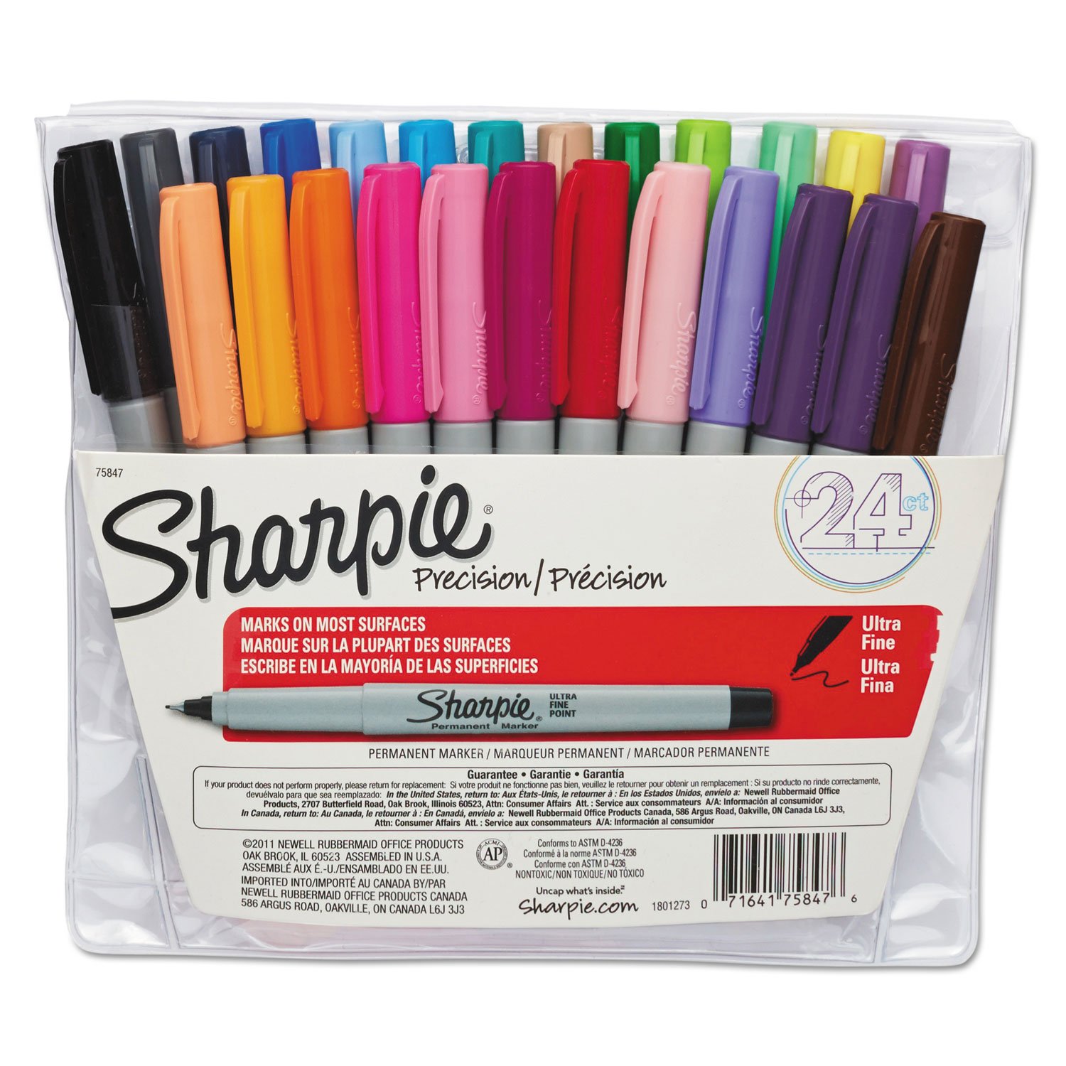 Sharpie Ultra-Fine Point Permanent Markers - 24-Pack Assorted Colors for Art, Office & School Projects | Fine Tip Permanent Ink Pens for Writing, Labeling & Crafting