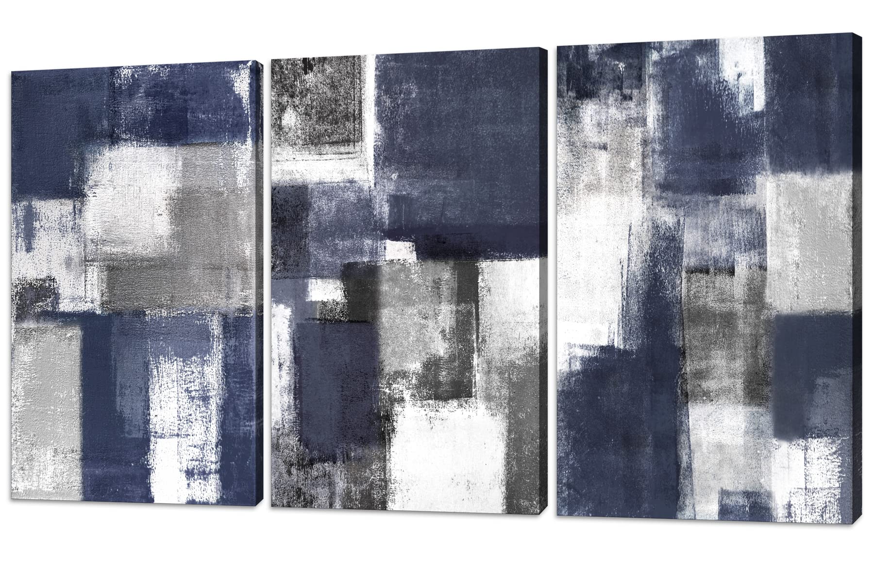 Abstract Art 3-Panel Canvas Wall Decor - Modern Landscape Painting for Living Room, Bedroom, Office - 12x16 Inch Ready to Hang - Perfect for Home, Bathroom & Kitchen Decor (Set of 3)