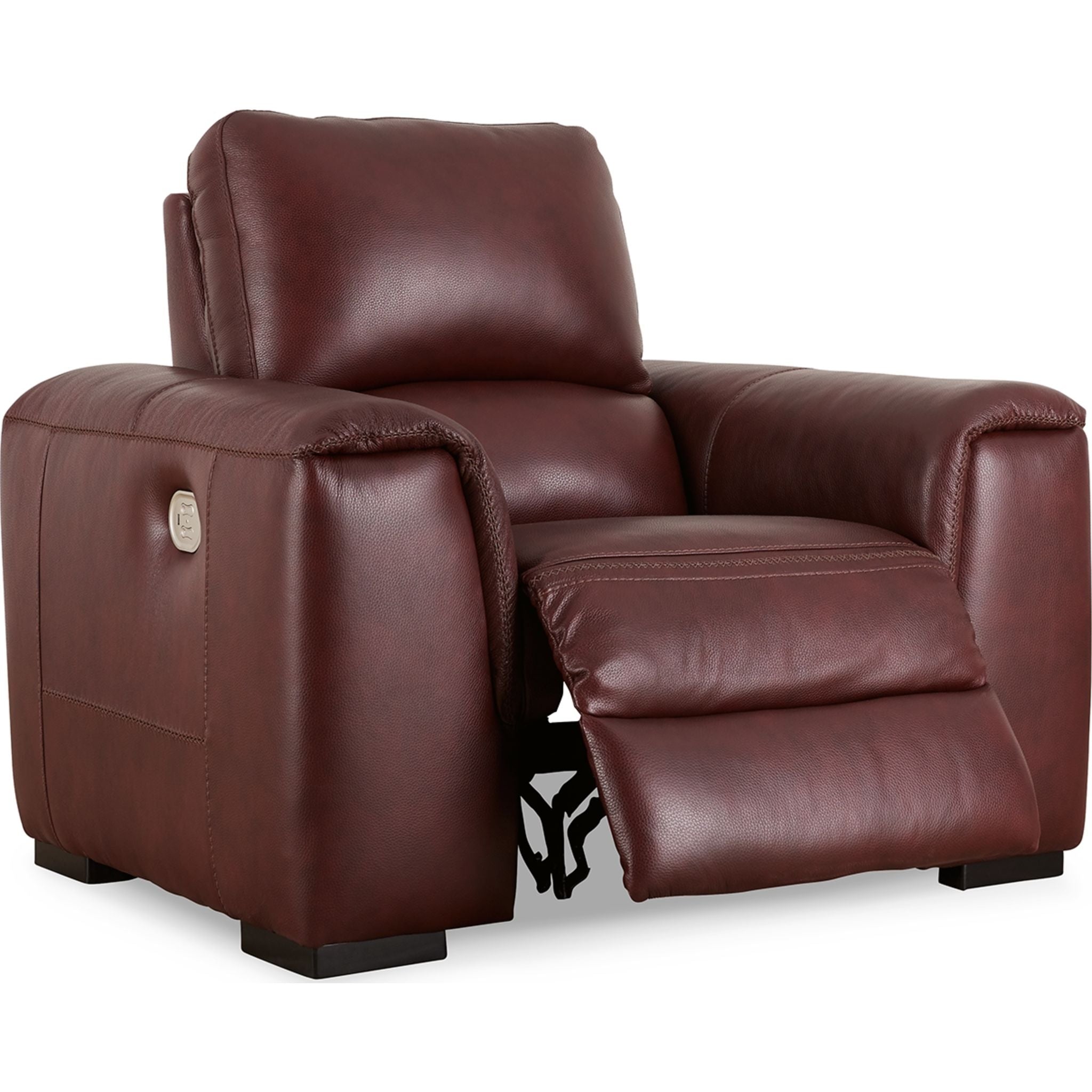 Alessandro Power Recliner Chair - Soft Leather, Adjustable Headrest & Lumbar Support, Garnet Red - Perfect for Living Room, Home Theater & Office Relaxation