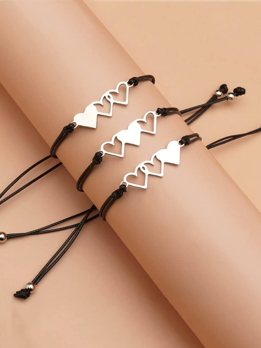 Yellow Chimes Bracelet for Women & Girls - Heart Shaped Silver Friendship Bracelet Set | Fashionable BFF Gift for Best Friend | Perfect for Birthdays, Anniversaries & Everyday Wear