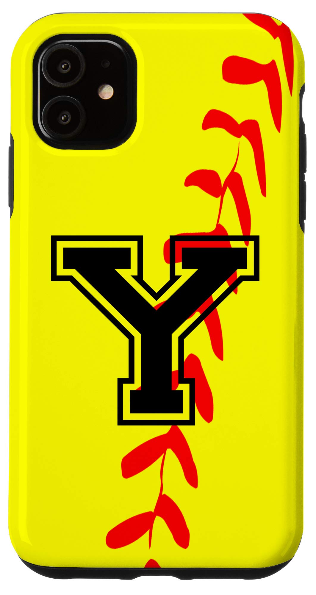 iPhone 11 Y Softball Jersey Custom Name & Initial Letter Case - Durable Protective Cover for Baseball Games, Team Sports & Fan Events