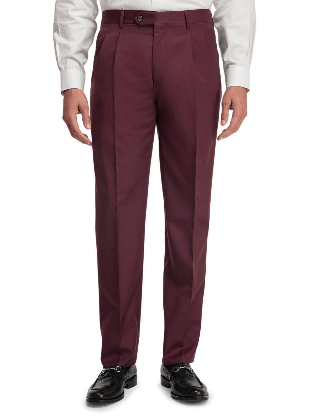 Premium Wool Gabardine Dress Pants for Men - Classic Burgundy Color | Office Wear, Business Attire & Formal Occasions