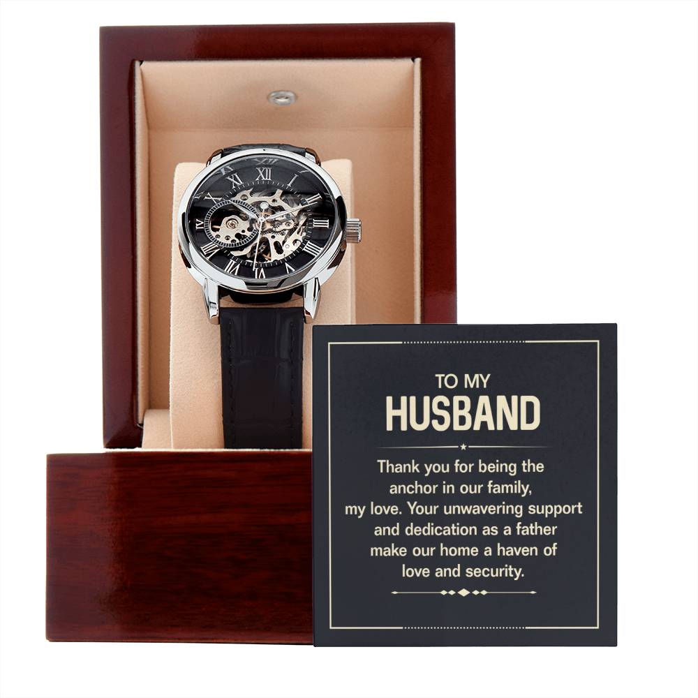Elegant Openwork Watch for Men - Perfect Gift for Husband from Wife - Ideal for Anniversaries, Birthdays & Special Occasions