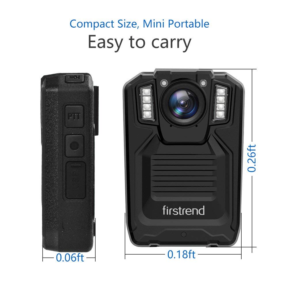 Firstrend 1296P HD Body Camera - Portable Police Body Camera with 32GB Memory, Night Vision, IP67 Waterproof - Ideal for Law Enforcement, Security Guards & Outdoor Activities