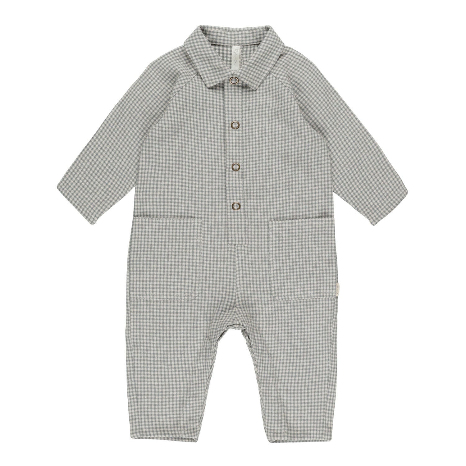 Adorable Collared Baby Jumpsuit - Forest Gingham Print - Soft Cotton Romper for Infants - Perfect for Playdates, Photo Shoots & Special Occasions - FINAL SALE