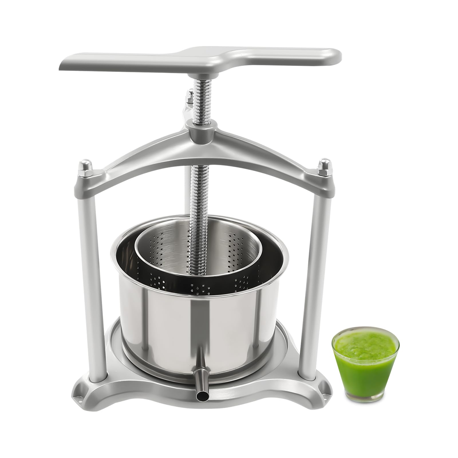Premium Dual Stainless Steel Fruit Wine Press & Cheese Press Kit - 0.7Gal Manual Juice Maker for Apples, Pears, Grapes & Honey - Perfect for Home Brewing, Cider Making & Artisan Cheese Production