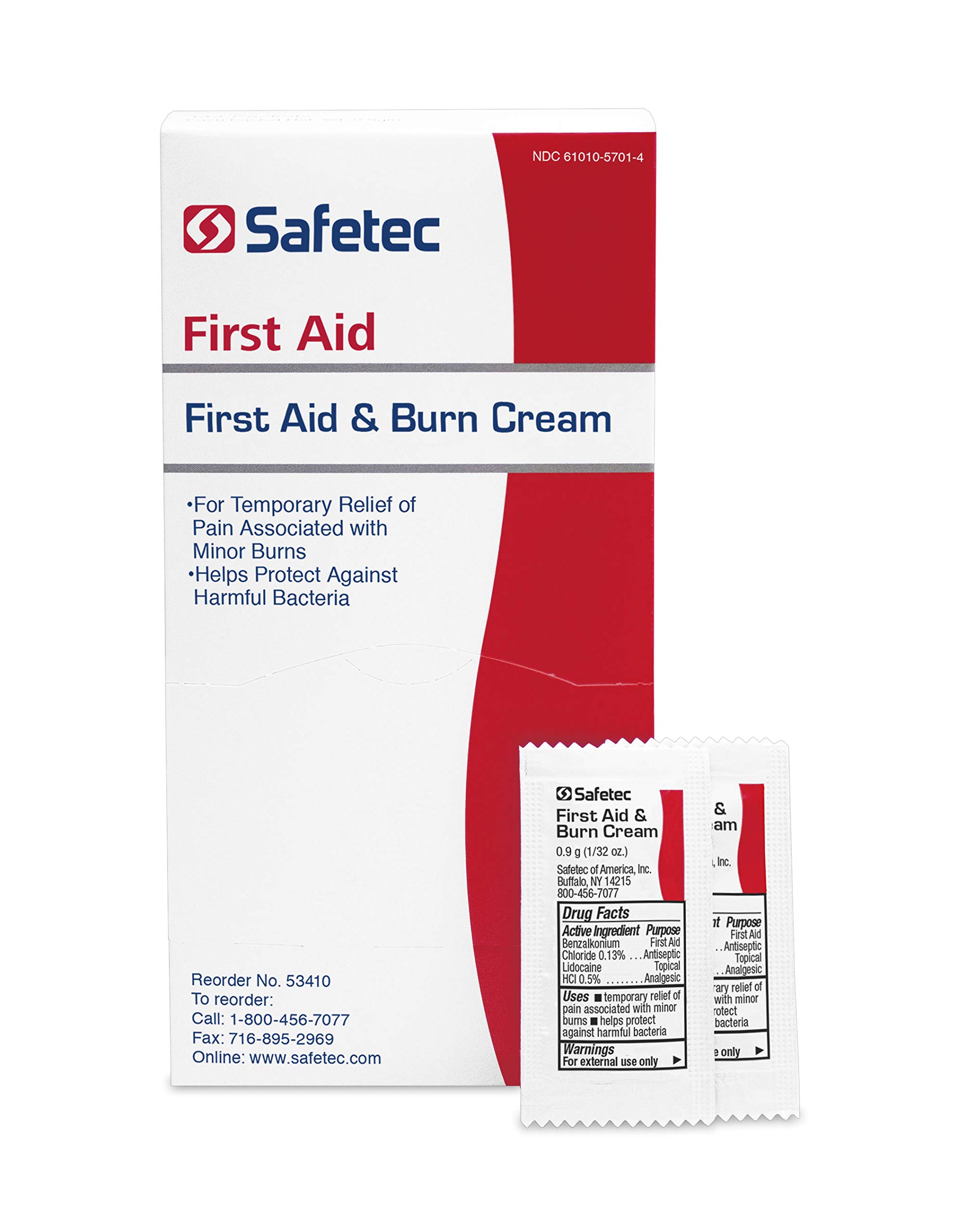 Safetec 267479 First Aid and Burn Cream - 144 Pack | Fast Relief for Minor Cuts, Burns & Skin Irritations | Ideal for Home, Office & Travel First Aid Kits