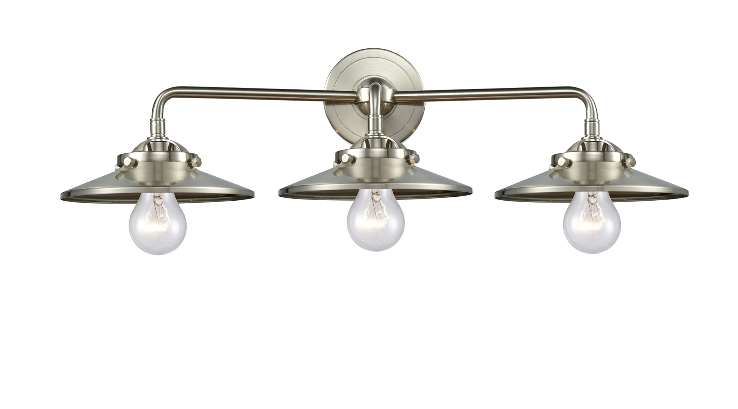 Innovations Lighting 284-3W-SN-M2-SN 3-Light Bathroom Vanity Light Fixture - Nouveau Collection - Perfect for Modern Bathrooms, Powder Rooms & Dressing Areas