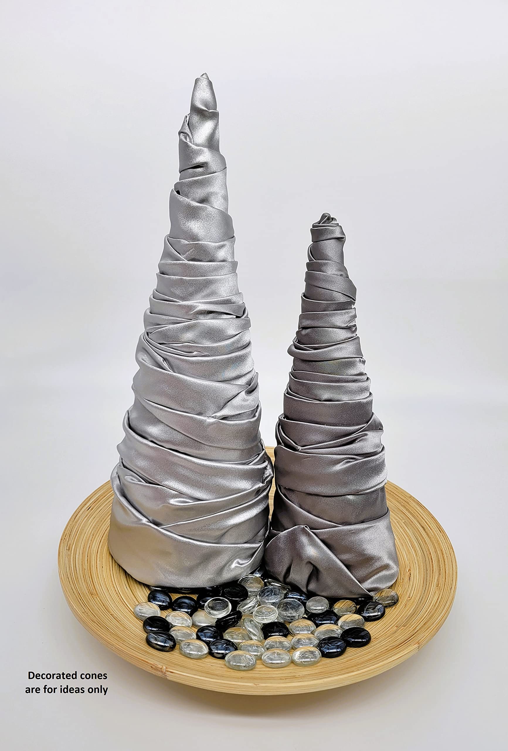 AllStellar Paper Mache Cones Variety Pack (Set of 4) - 17.87x5, 13.75x5, 10.63x4, 7x3 inches - Open Bottom DIY Craft Supplies for Art Projects, Home Decor, Party Decorations - Perfect for Christmas, Halloween, Wedding & School Crafts