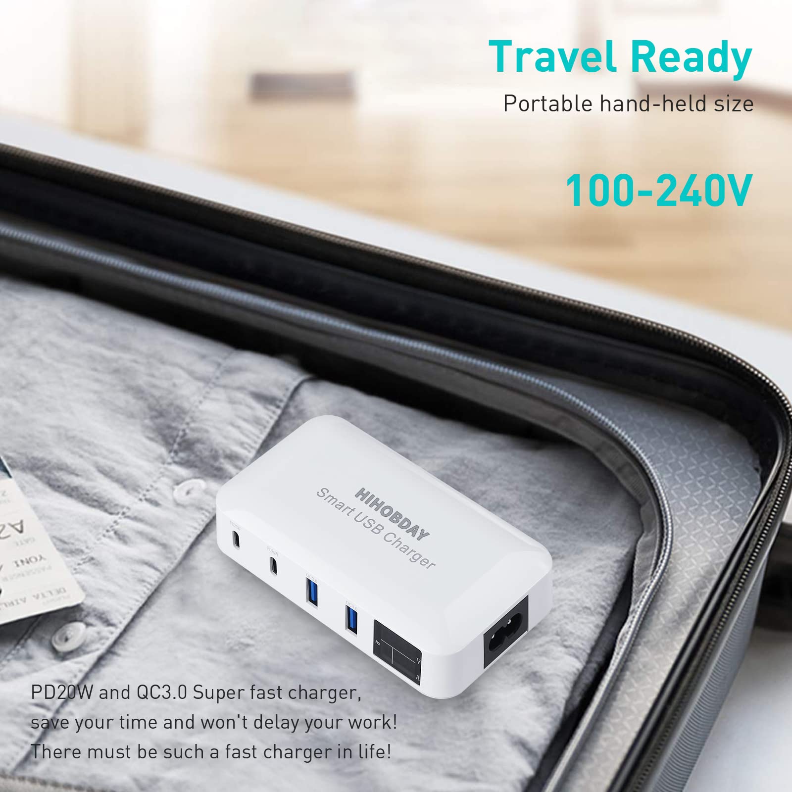 ideallife 70W 12A 4-Port USB Charging Station - Super Fast 20W PD & QC3.0 USB C Hub with LCD Display for iPhone 14/13/12, iPad Pro/Air, Samsung Galaxy S23/S22, Huawei P50 - Perfect for Home, Office, Travel & Multi-Device Charging