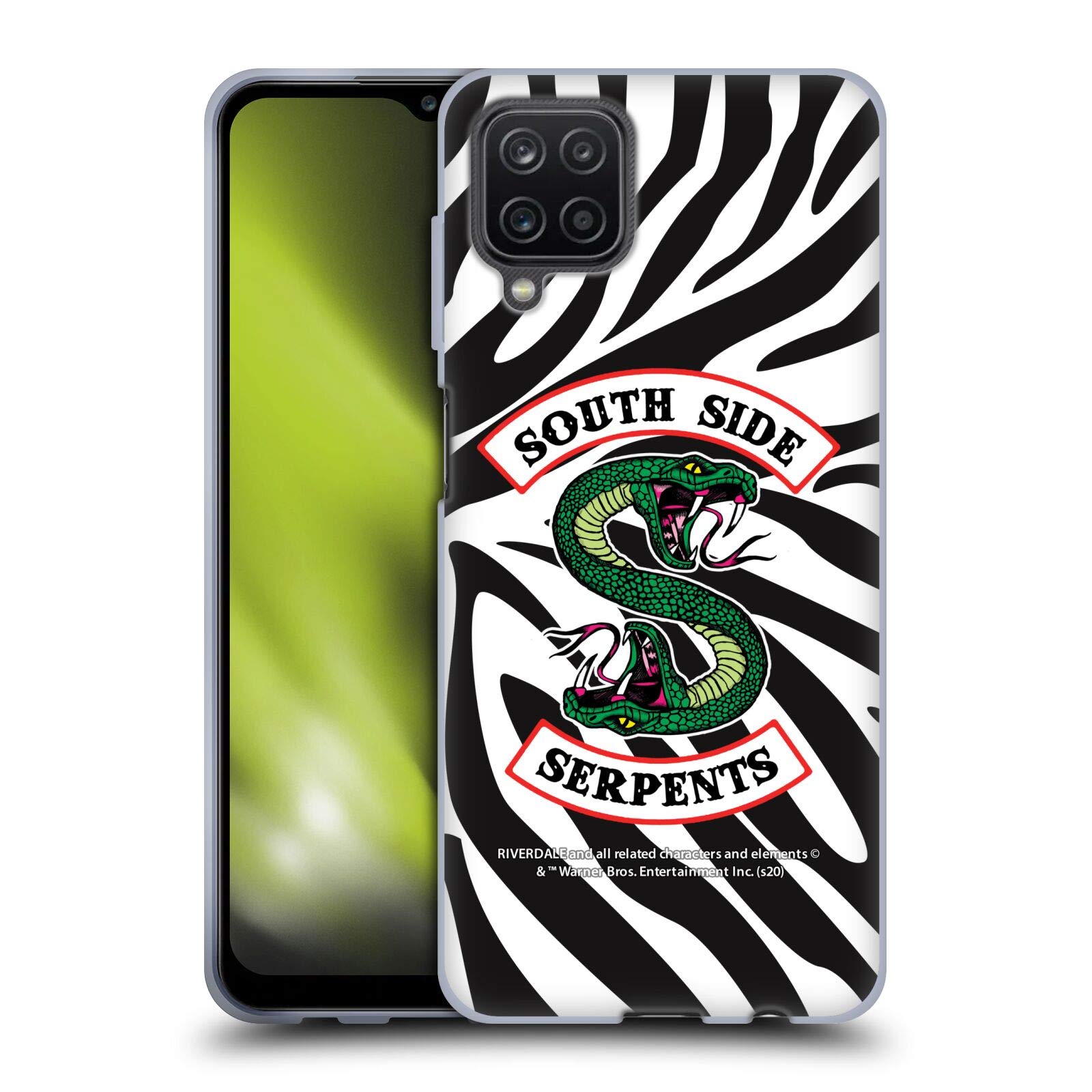 Riverdale South Side Serpents Zebra Logo Soft Gel Case for Samsung Galaxy A12 (2020) - Officially Licensed by Head Case Designs, Perfect for Daily Use and Fan Collectibles