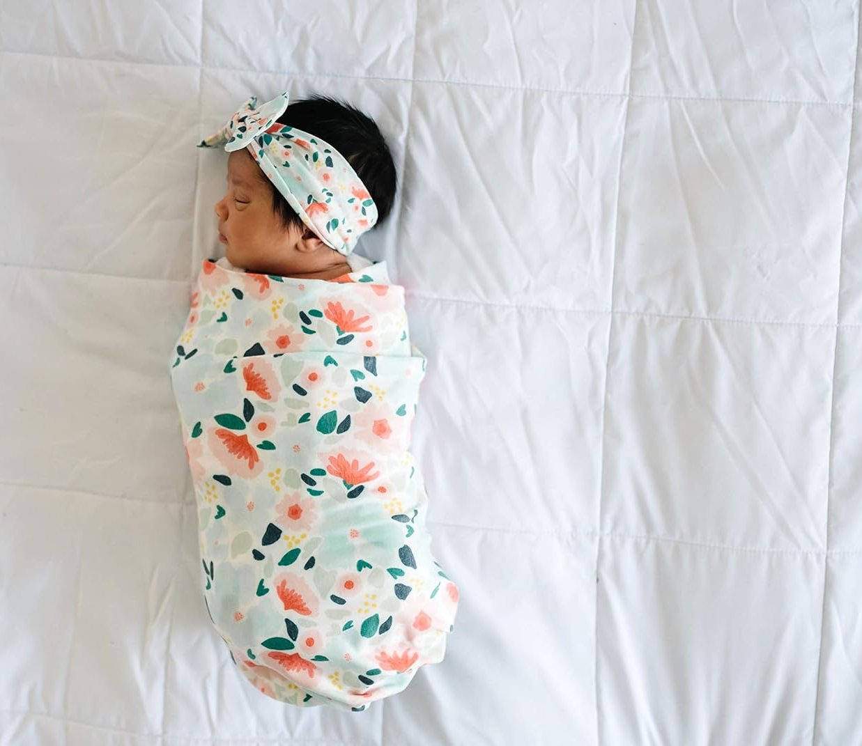 Copper Pearl Knit Swaddle Blanket - Soft Baby Wrap for Newborns & Infants - Leilani Pattern - Perfect for Swaddling, Nursing & Stroller Use