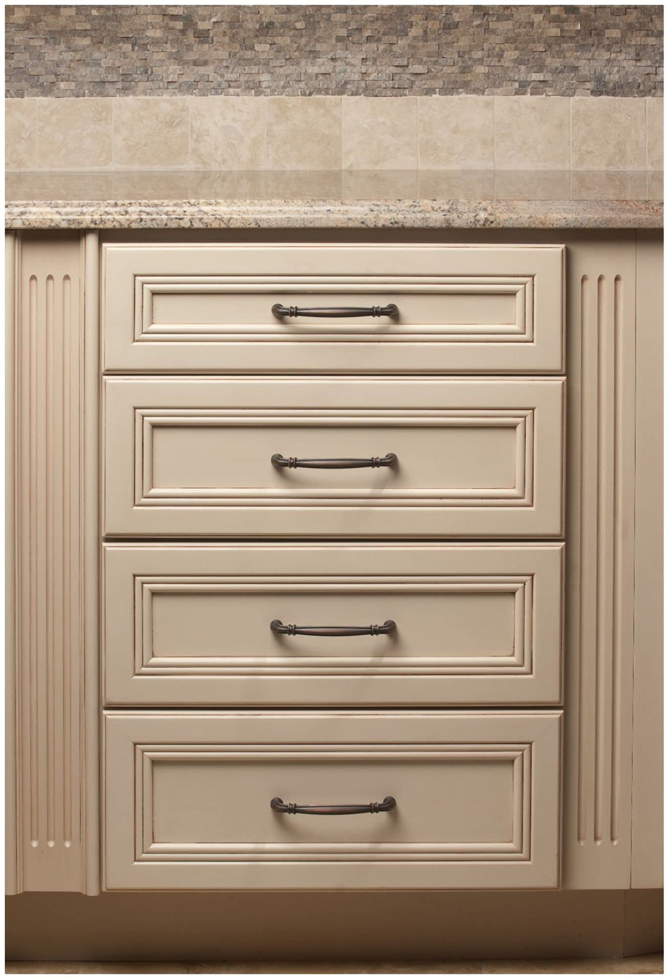 Jeffrey Alexander 317-96ABSB Lafayette Pull - Antique Brass Cabinet Handle for Kitchen & Bathroom - Vintage Style Hardware for Drawers & Cabinets
