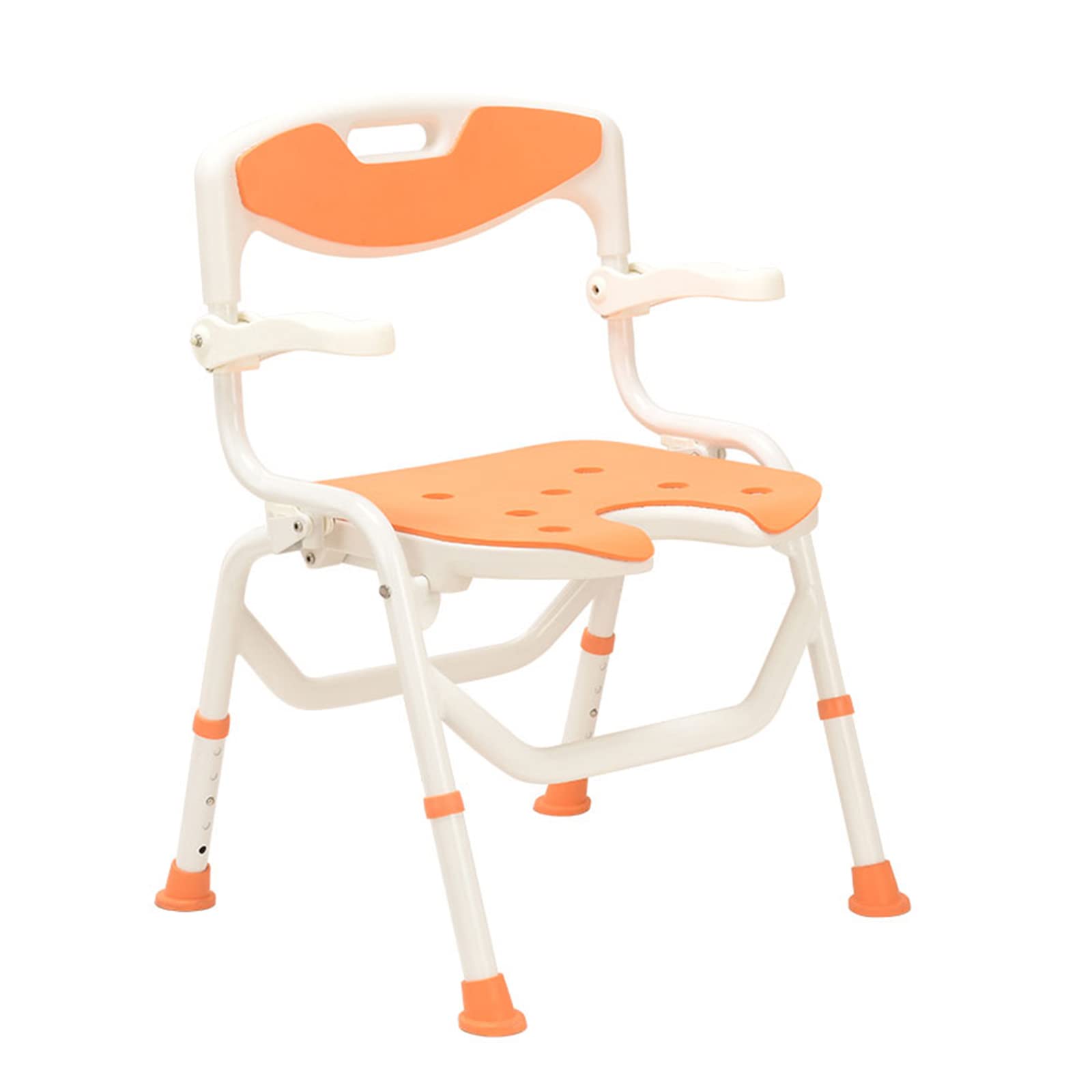 NADAENMF Adjustable Shower Stool with Backrest & Padded Armrests - Heavy Duty Bath Seat for Elderly & Disabled - Non-Slip Bathtub Chair for Safe Bathing & Shower Use in Home or Hospital