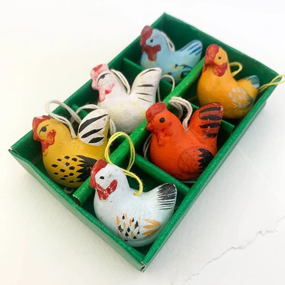 Hand-Painted Swedish Easter Pottery Chicken & Hen Ornaments - Folkloric Decor for Easter, Spring & Home Décor - Perfect for Table Centerpieces, Gift Giving & Seasonal Displays