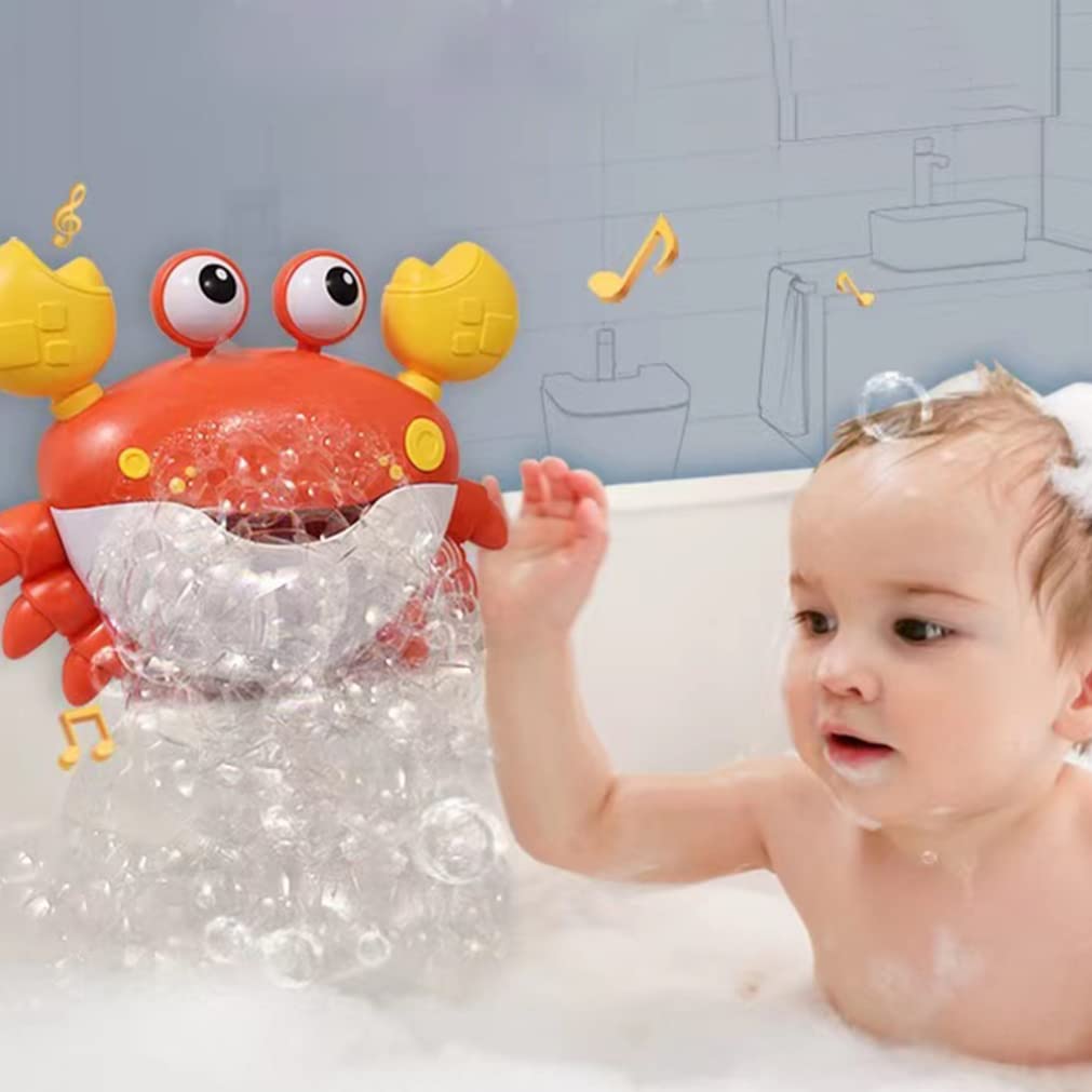 **Red Crab Bubble Bath Toy with Music - No Battery Baby Bath Bubble Maker for Toddlers 3+ Years - Fun Bath Time Toy for Boys & Girls - Perfect for Sensory Play & Water Play Activities**