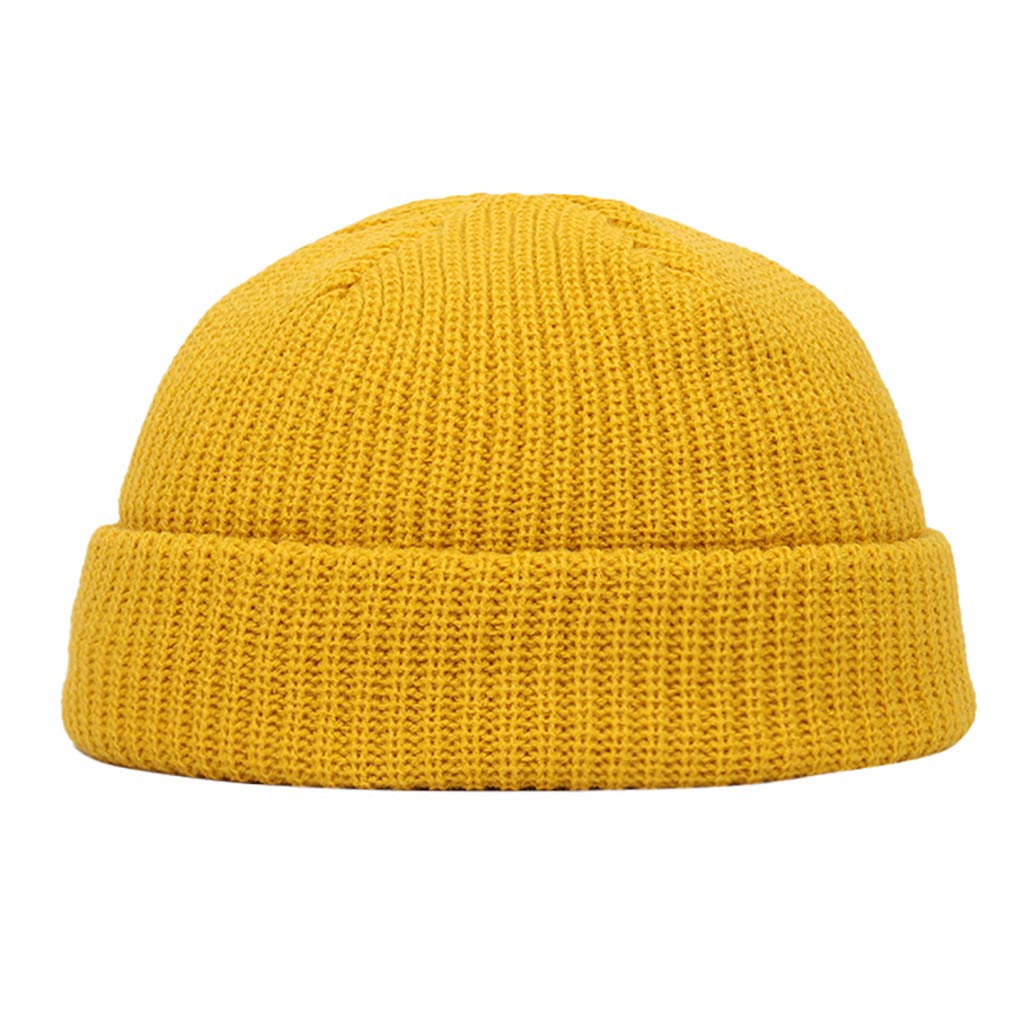 Warm Unisex Knitted Wool Winter Ski Hat - Bulk Baseball Cap for Men & Women - Yellow | Perfect for Skiing, Snowboarding & Outdoor Winter Activities