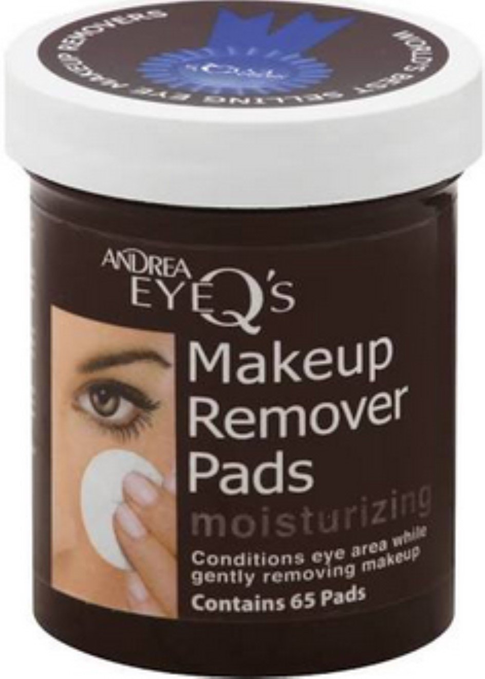 Andrea Eye Q's Moisturizing Eye Makeup Remover Pads - 65 Pads (Pack of 8) | Gentle & Hydrating for Sensitive Eyes | Perfect for Daily Use & Travel