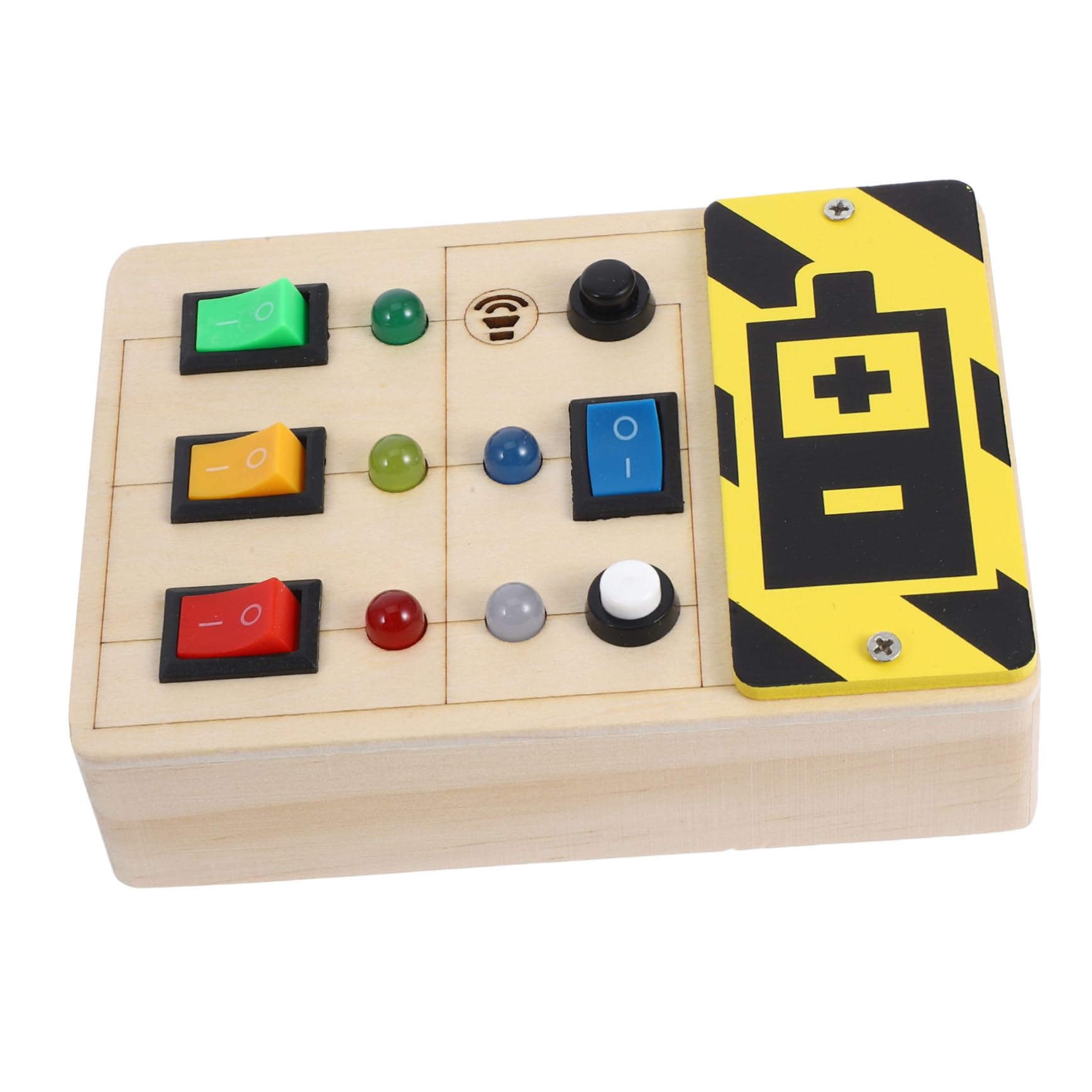 Vaguelly 3-Piece Wooden LED Switch Light Toy - Sensory Bath Toys for Toddlers, Busy Board with Lights - Perfect for Early Learning & Bathtime Play