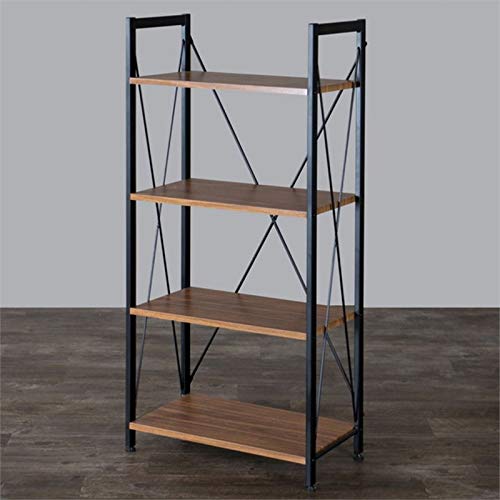 Allora 4-Shelf Wood Bookcase in Brown and Black - Sturdy Storage for Books, Decor & More - Perfect for Living Room, Office, or Bedroom Organization