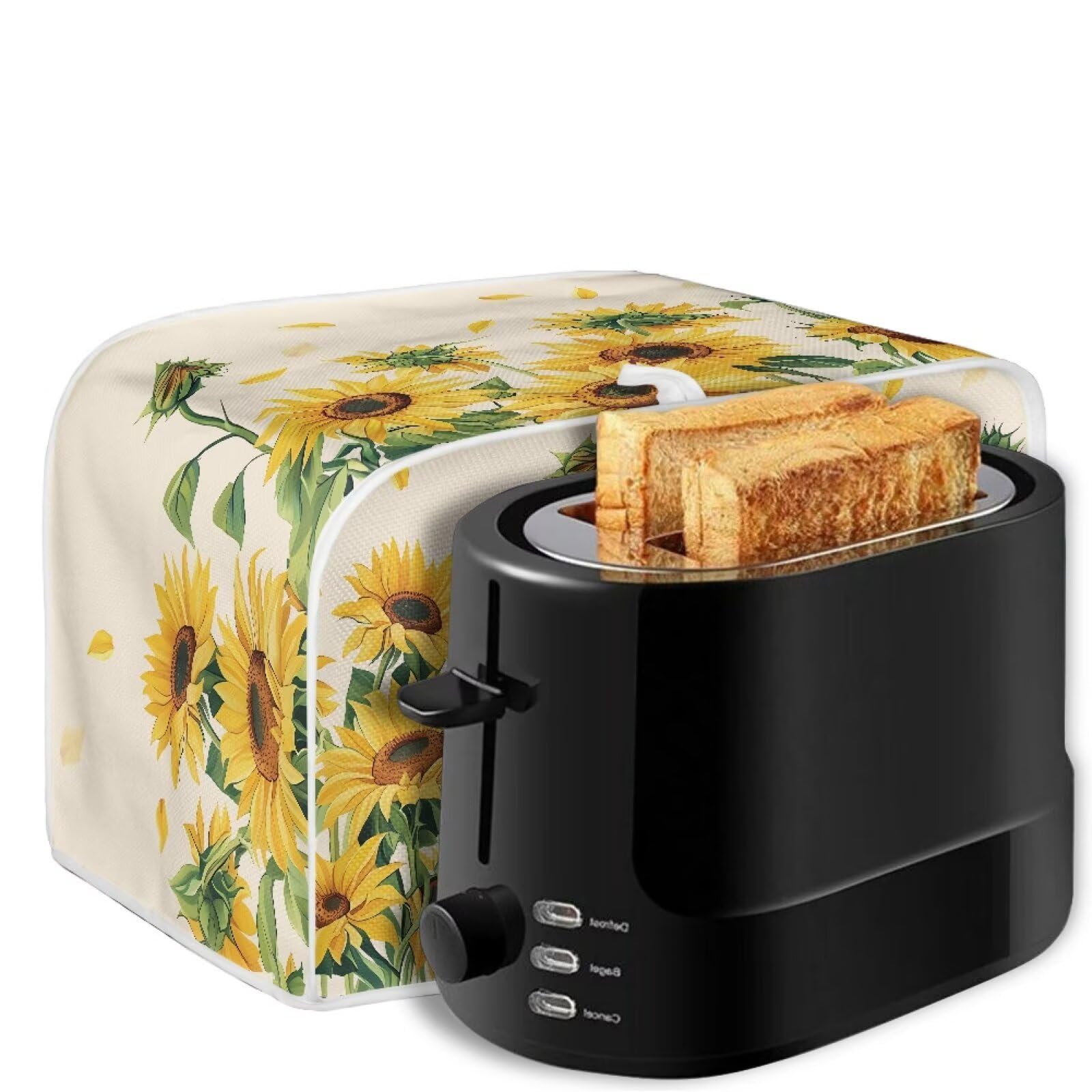 Sunflower Pattern 2-Slice Toaster Cover - Heat-Resistant Kitchen Appliance Protector & Dust Cover for Toaster Ovens - Cute Home Decor for Kitchens, Breakfast Nooks & Small Appliances