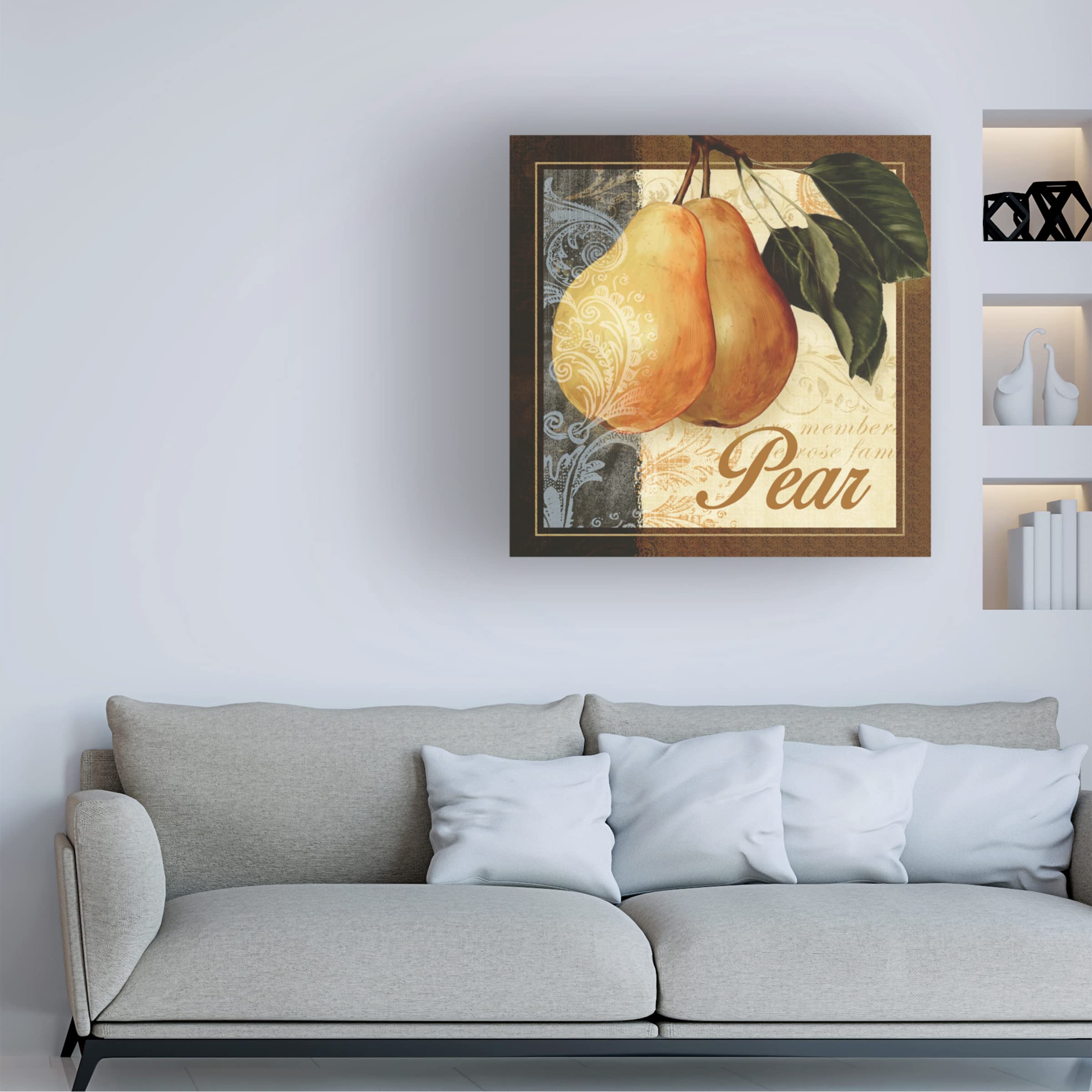 Abby White 'Fruit Illustration III' Canvas Wall Art Print - Modern Kitchen Decor, Dining Room Painting, Fruit Still Life Artwork for Home & Office