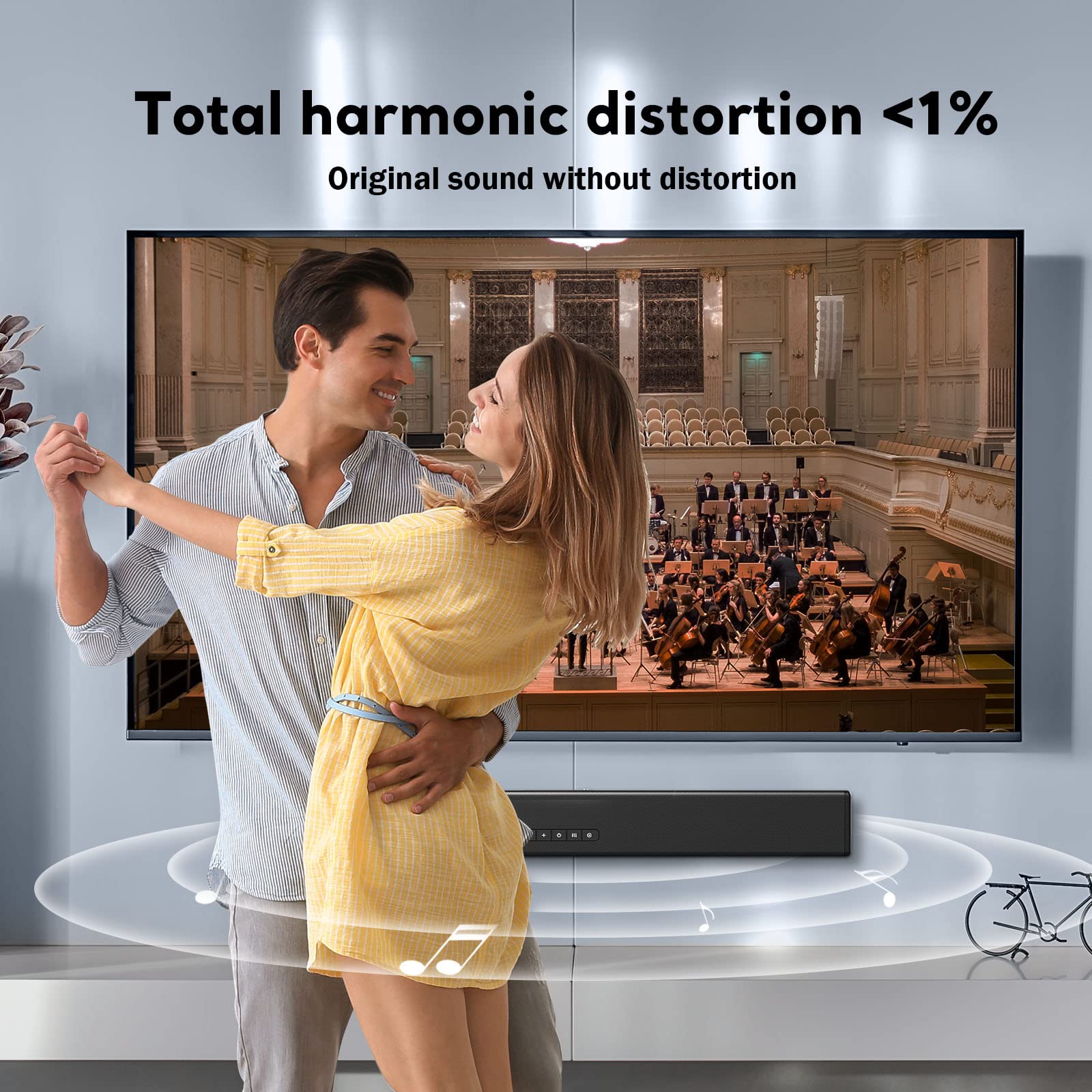 OXS TV Sound Bar with 4 Speakers, 80W Deep Bass Bluetooth 5.0 Soundbar - Compact Home Theater System with 3D Surround Stereo, Easy Setup & Mounting Kit - Perfect for Living Room, Bedroom & Gaming Setup
