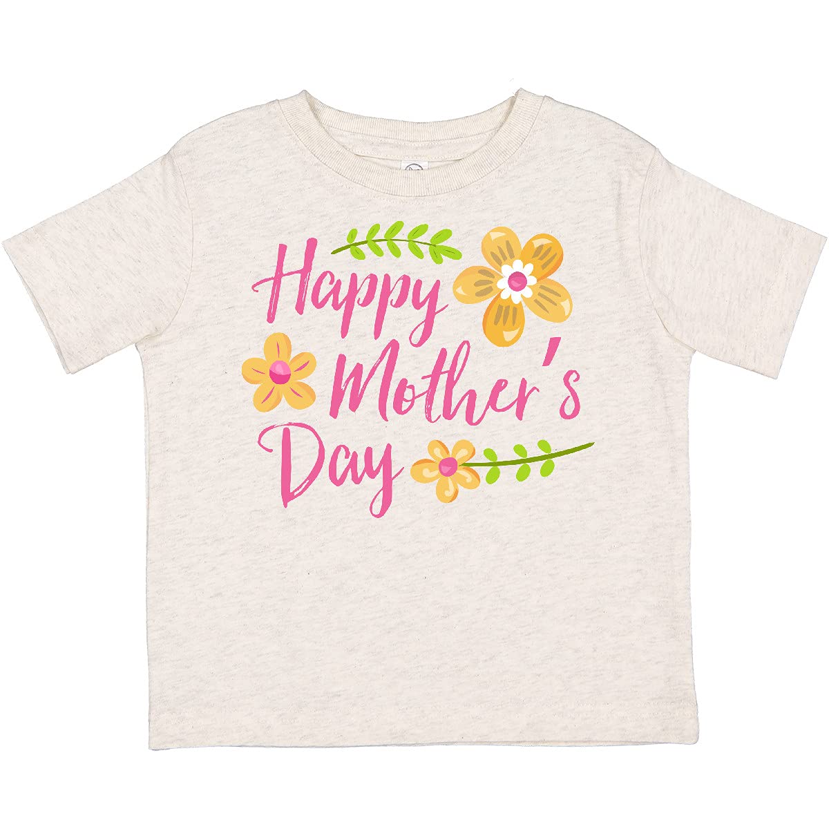 Inktastic Happy Mother's Day Floral Toddler T-Shirt - Cute Baby Girl Outfit for Mother's Day Gifts & Family Photos