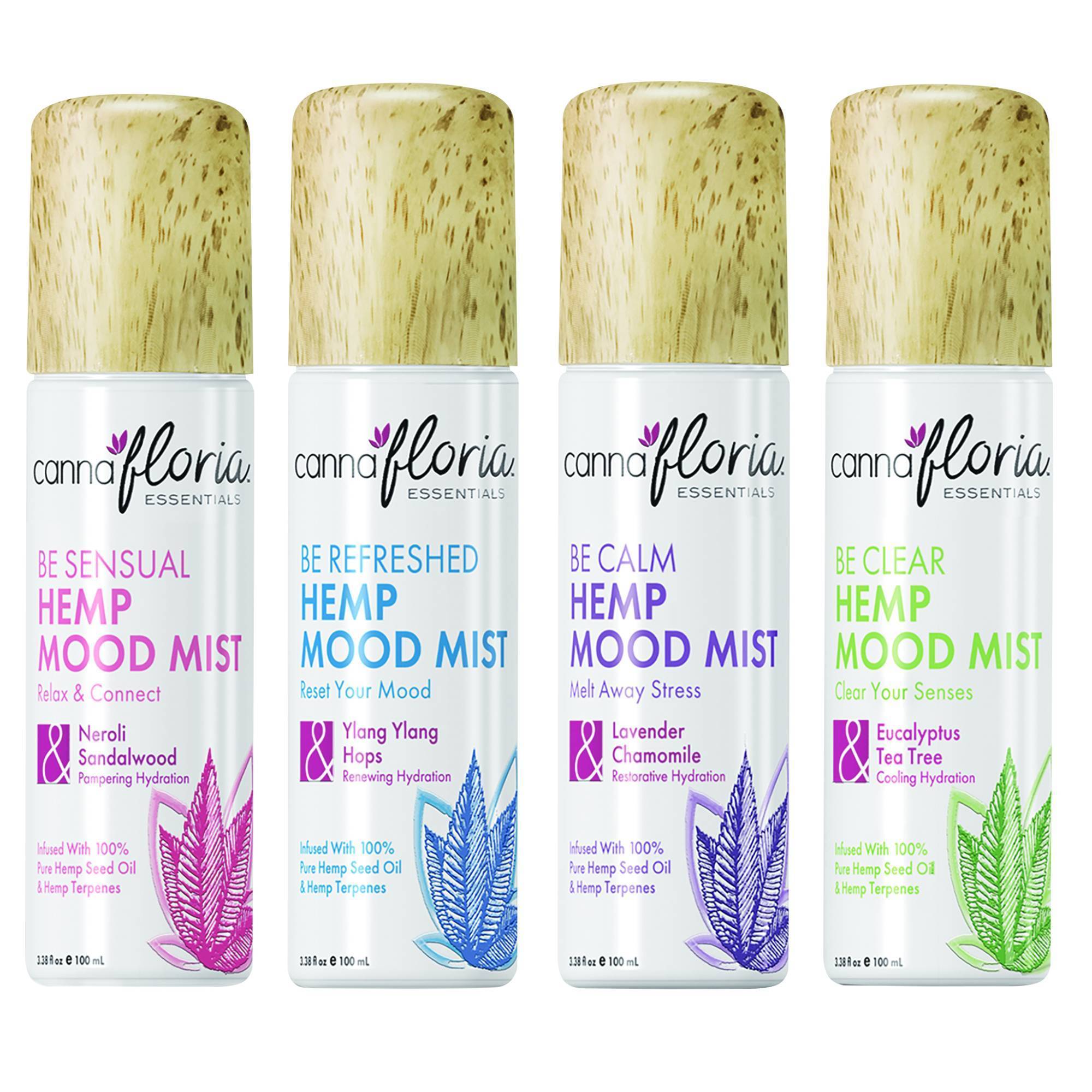 Cannafloria Hemp Mood Mist - Natural Stress Relief & Relaxation Aromatherapy Spray | Perfect for Yoga, Meditation & Sleep Aid