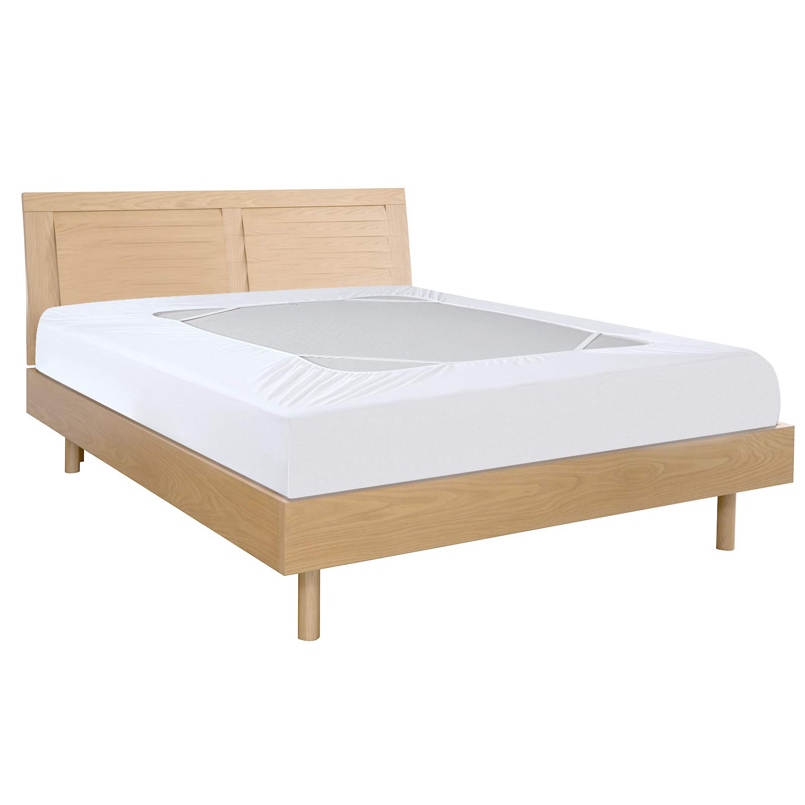 Queen Size Box Spring Cover - Stretchable & Snug Fit Mattress Wrap with 4-Side Protection, Ultra Soft Wrinkle-Free Fabric - Perfect for Hotels and Home Bedrooms (White) | Ideal for Guest Rooms, Master Bedrooms, and Airbnb Rentals