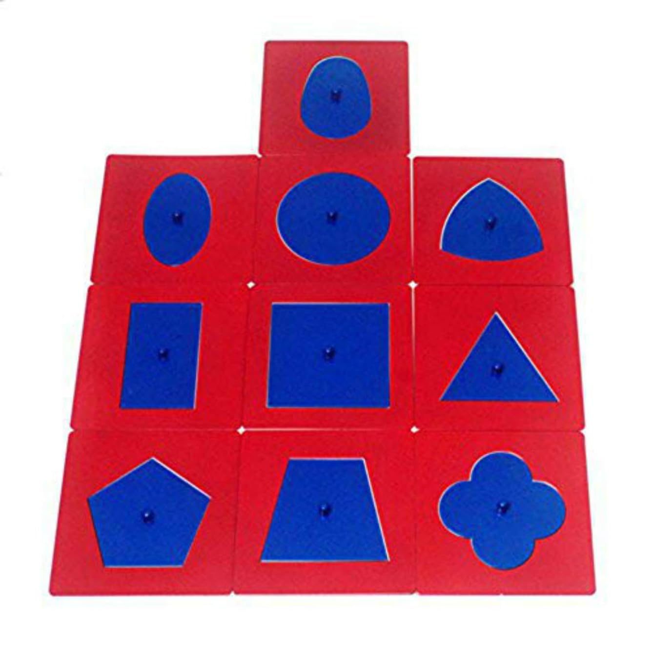Montessori Metal Insets Set of 10 - Premium Geometric Shapes Learning Toys for Toddlers & Preschoolers | Early Childhood Education Materials | Homeschool & Classroom Teaching Tools | Blue