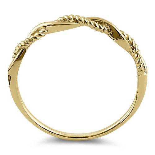 14K Yellow Gold Twisted Rope Ring for Women - Durable Solid Gold Jewelry for Everyday Wear, Anniversary Gifts & Special Occasions