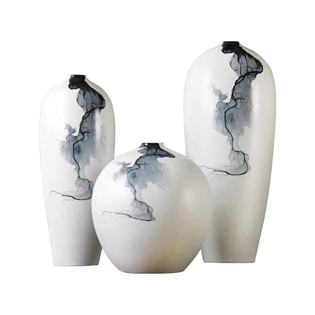 TXUKK Ceramic Vases - Handcrafted Pottery Decor for Living Room, Rustic Flower Vase for Home Décor (Set of 1) - Perfect for Centerpieces, Wedding Decor & Farmhouse Style Interiors