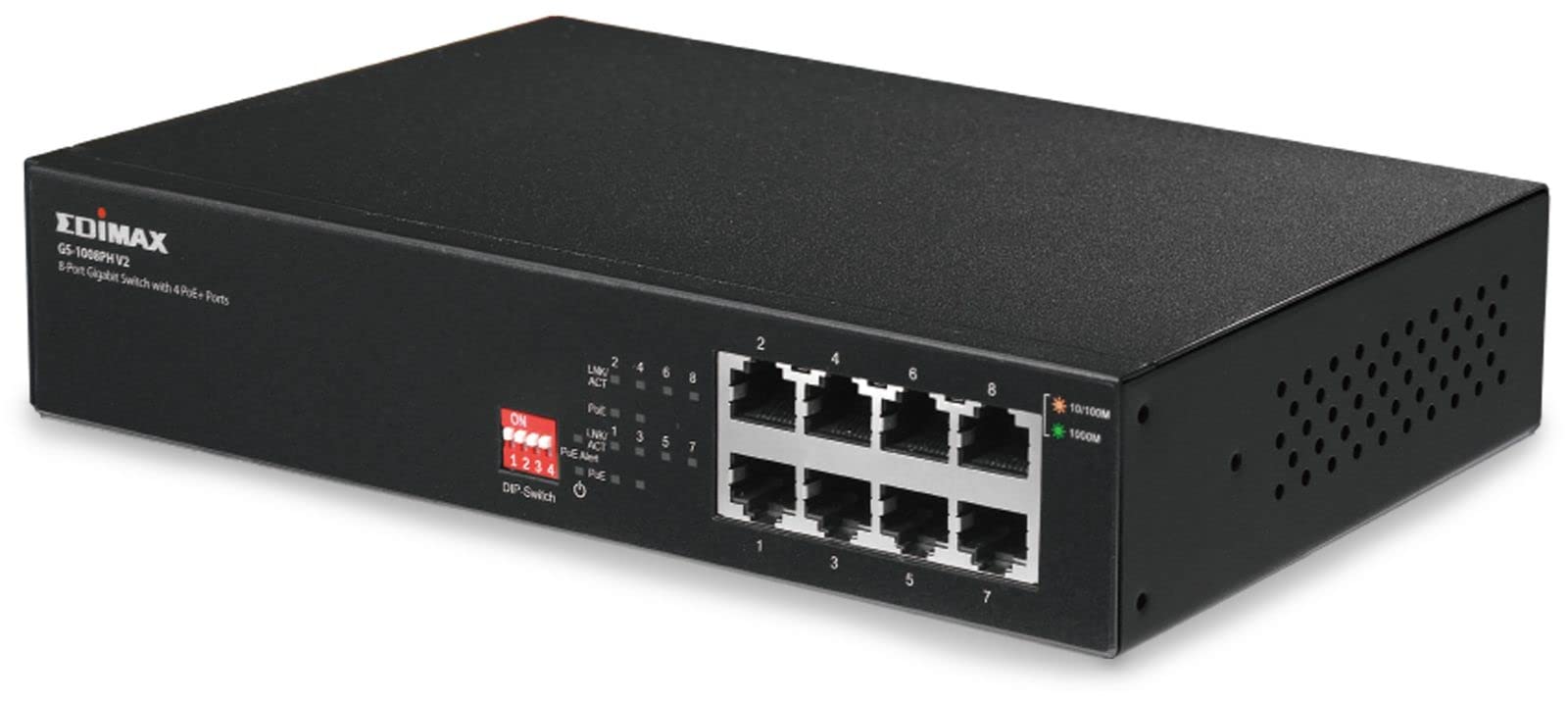 Edimax GS-1008PL V2 8-Port Gigabit PoE+ Network Switch - 8 x 10/100/1000Mbps Ports with 120W Power Budget - Ideal for Home Office, Small Business & IP Camera Setup