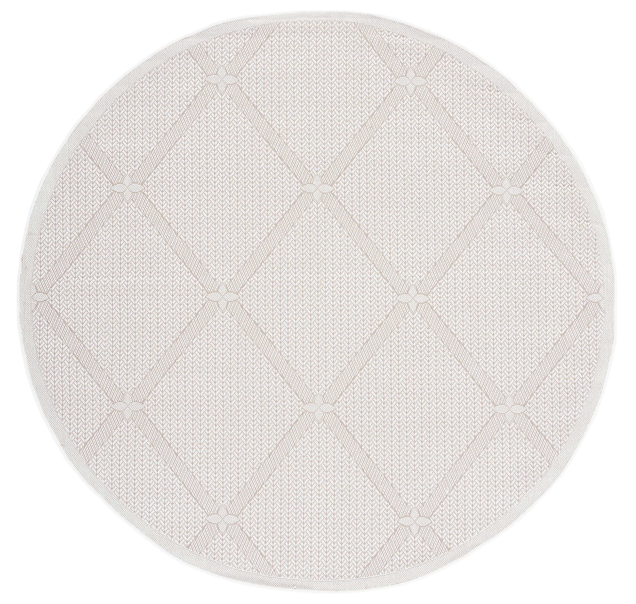 SAFAVIEH Bermuda Collection 8' Round Cream & Beige Area Rug - Non-Shedding, Machine Washable Indoor/Outdoor Rug for Easy Care - Perfect for Living Room, Bedroom, Patio, Backyard & Mudroom (BMU811A)
