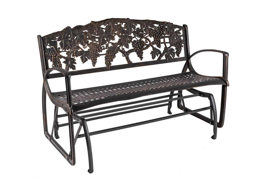 Outdoor Grape Glider Bench - Durable Patio Swing for Garden, Backyard, and Porch - Perfect for Relaxing, Lounging, and Enjoying Nature