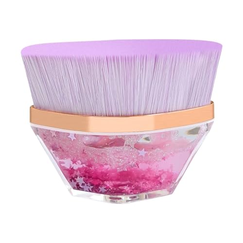 Dadswell Professional Flat Top Kabuki Foundation Brush - Premium Liquid, Cream & Powder Makeup Brush for Flawless Blending (Hexagon Handle with Travel Case, Purple) | Perfect for Everyday Makeup, Contouring & On-the-Go Touchups