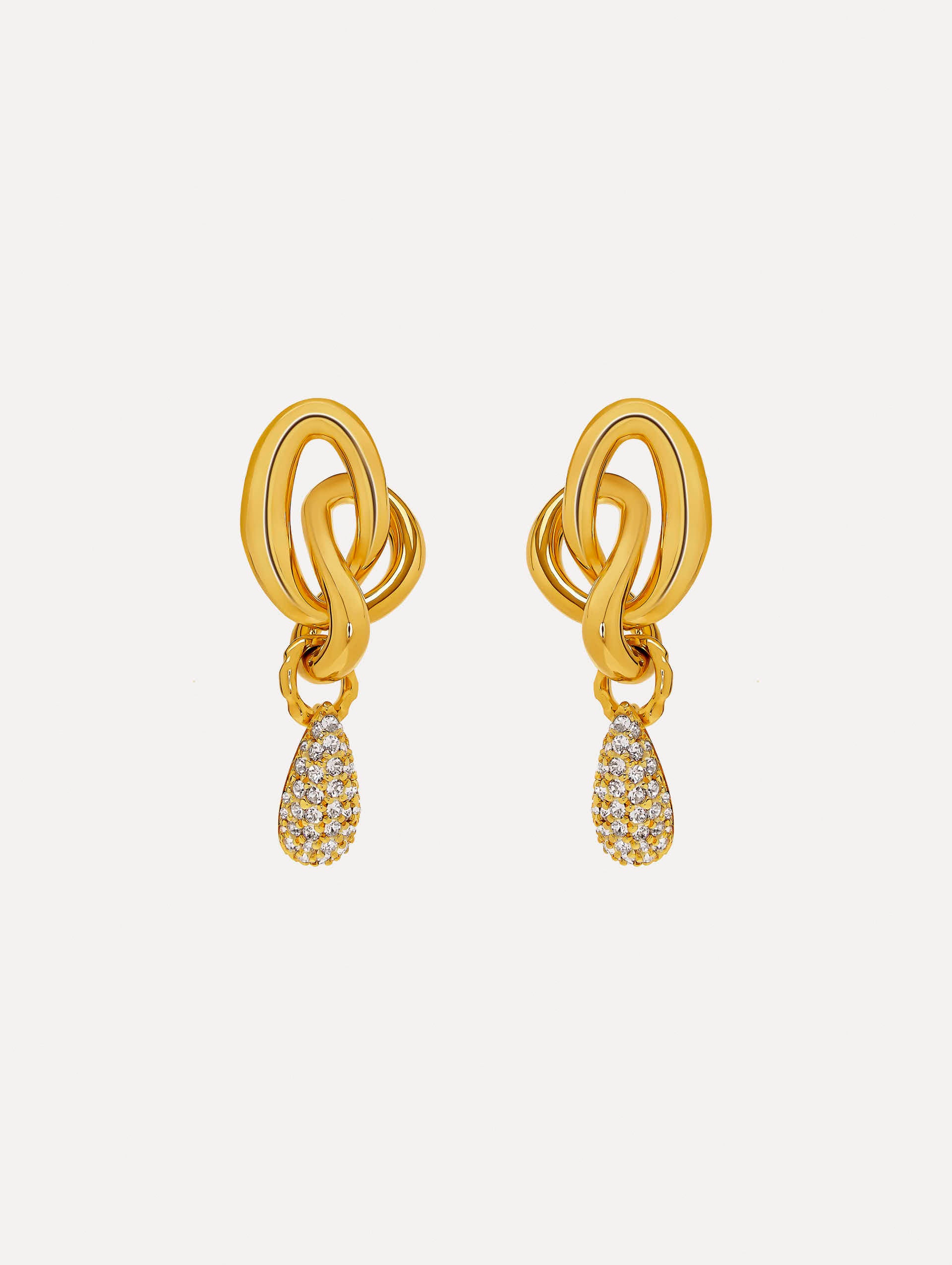 Pavé Knot Earrings for Women - Sterling Silver Dainty Hoop Earrings with Cubic Zirconia, Perfect for Everyday Wear & Special Occasions