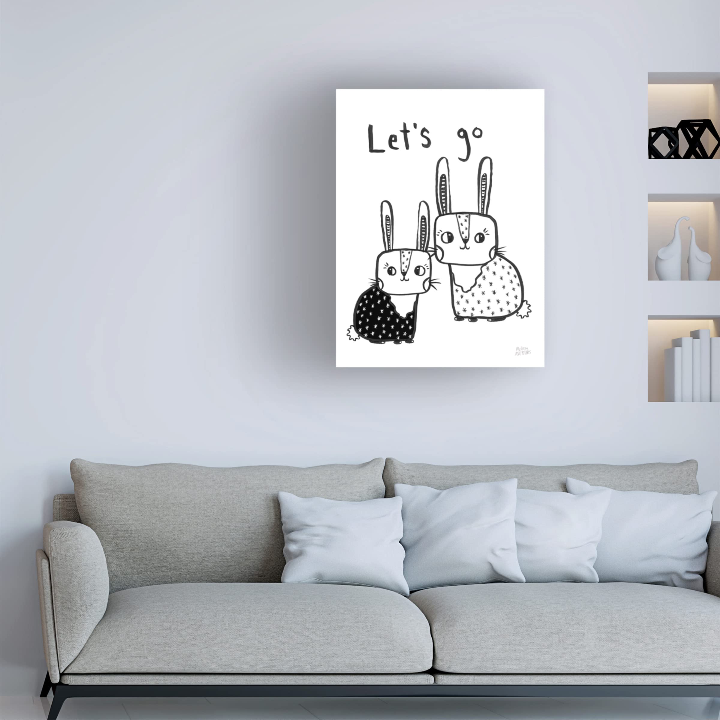Scandy Baby V Canvas Art by Melissa Averinos - Modern Scandinavian Nursery Decor, Baby Room Wall Art, Playroom & Kids Bedroom Decor