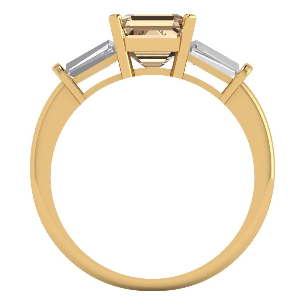 1.62ct Emerald Cut Yellow Moissanite Ring - 18k Gold for Engagement & Wedding