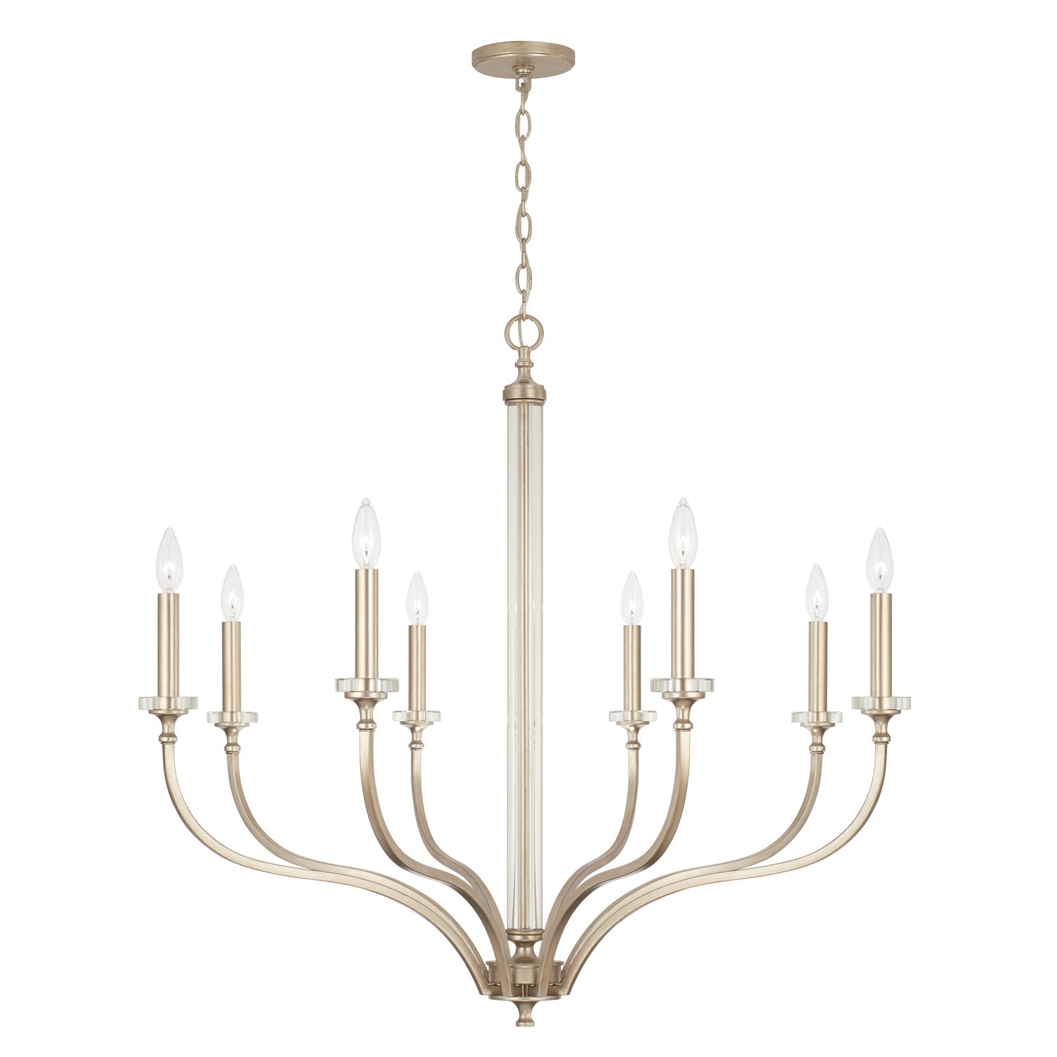 Elegant Capital Lighting Eight-Light Chandelier - Modern Crystal Ceiling Fixture for Dining Room, Bedroom & Living Room Decor