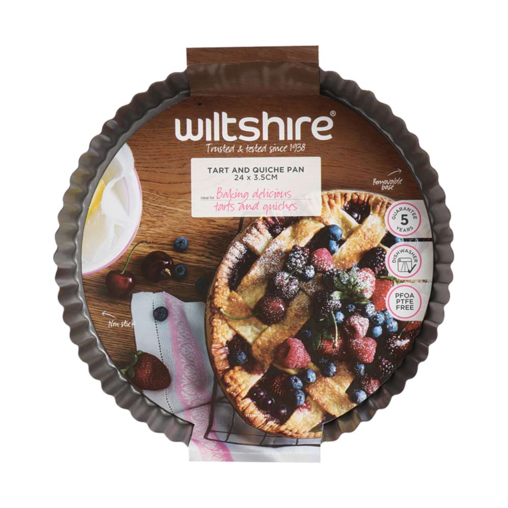 Non-Stick 24cm Quiche Pan - Perfect for Baking Fluffy Quiches, Tarts & Pies | Oven & Dishwasher Safe | Ideal for Home Baking & Holiday Cooking